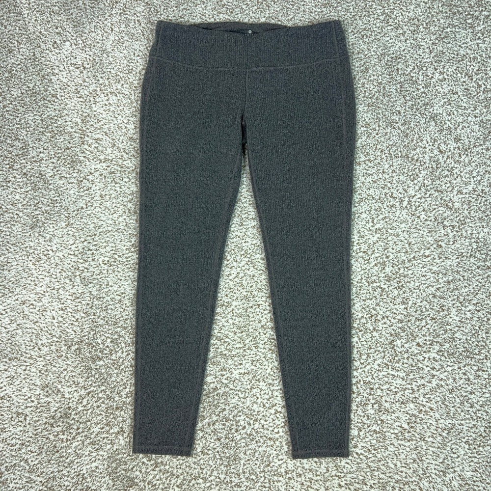 Athleta Leggings Womens XL Gray Herringbone Chaturanga High Rise Yoga Gym Pants